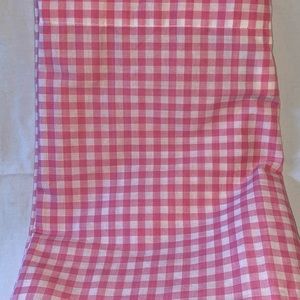 Light Pink Gingham rod pocket window topper 100% cotton 16x60”